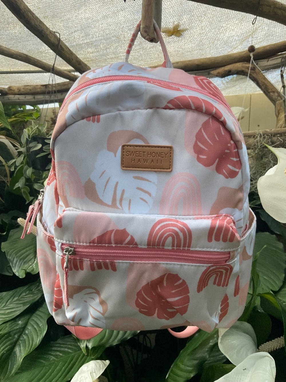Sweet Honey Hawaii Tropical Monstera Backpack NWOT